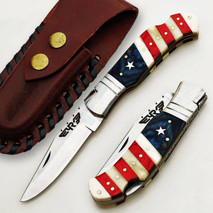 The Patriot Folding Knife -  Stainless Steel