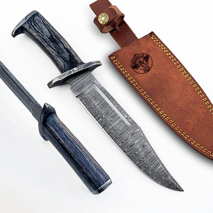 Privateer Survival Hunting Knife - Fixed Blade - Damascus Steel - 12"