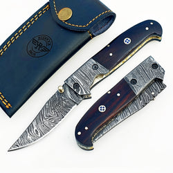 The Patron Folding Knife - Damascus Steel