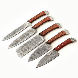 Rosewood 5 Piece Chef Set - Damascus