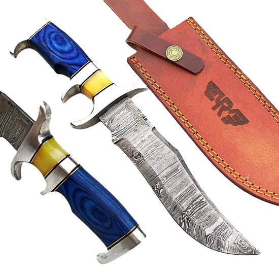 The Ram Bowie Knife - Fixed Blade - Damascus Steel