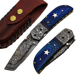 The Duke Folding Knife - Damascus Steel
