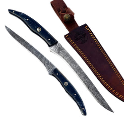 Tuxedo Fillet Knife - 7" Blade - Damascus Steel