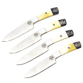 Ruddock Bros 4 piece steak knife set with natural horn and hardwood handle and stainless steel blade Ruddock El Paso Texas