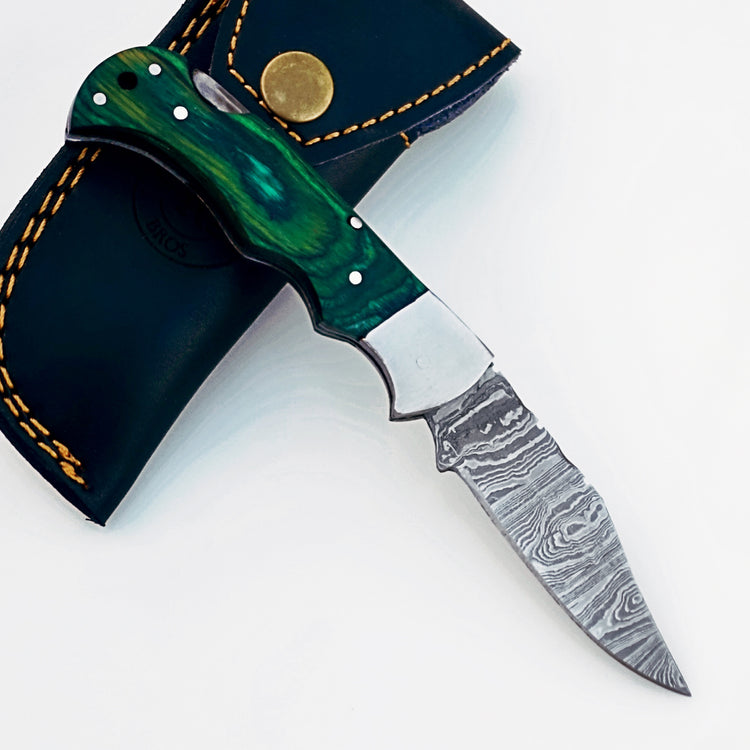 Sharp Damascus Steel Knife – Tactical Folding Utility Blade