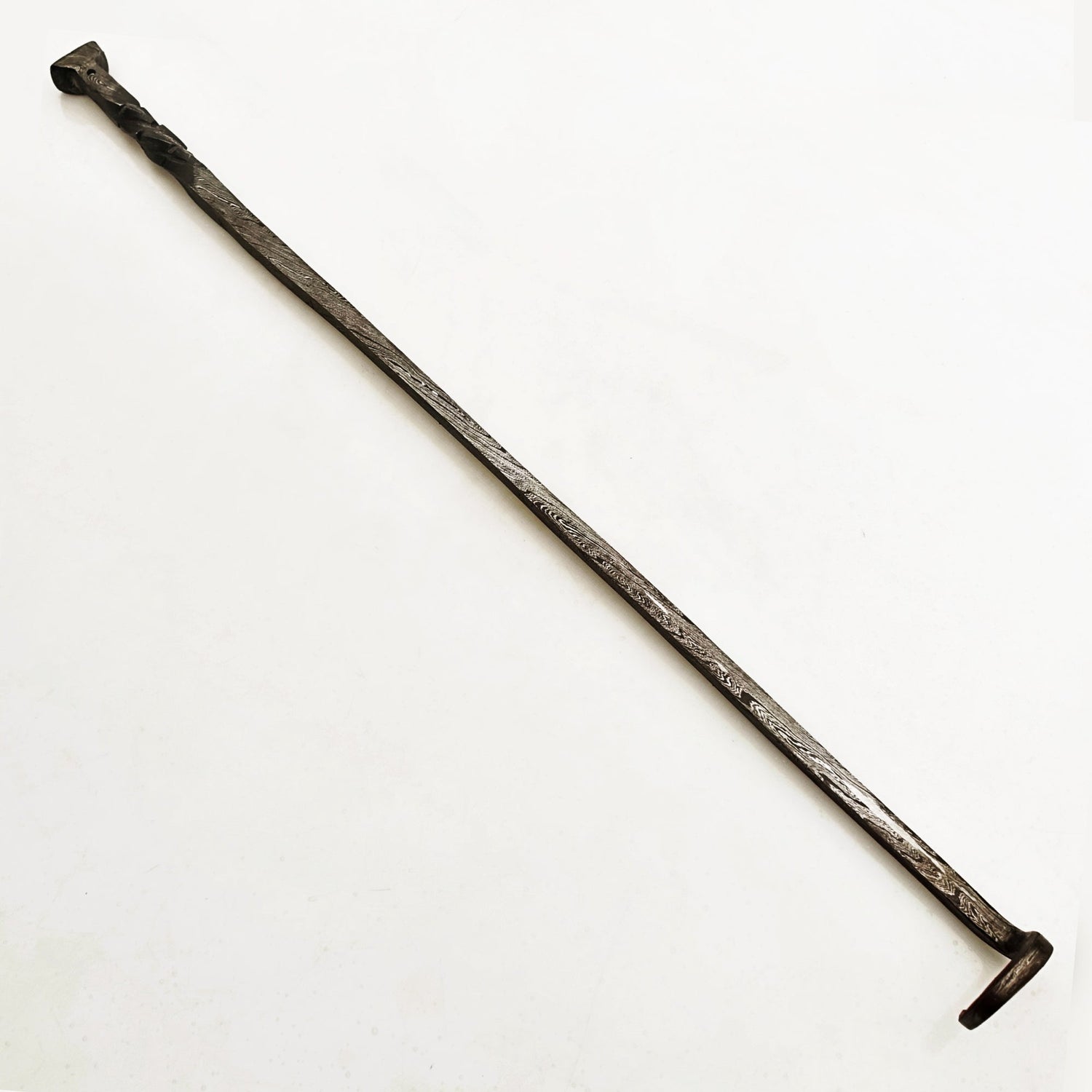 Damascus Steel pigtail meat flipper by Ruddock Bros El Paso Texas Ruddock Shirts 