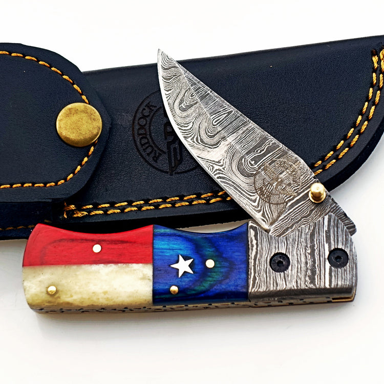 EDC Folding Knife Damascus – Premium Sharp Pocket Blade