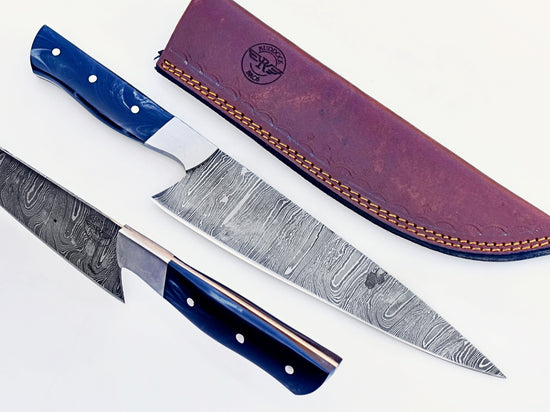 Black swirl resin - Damascus Steel - 12"