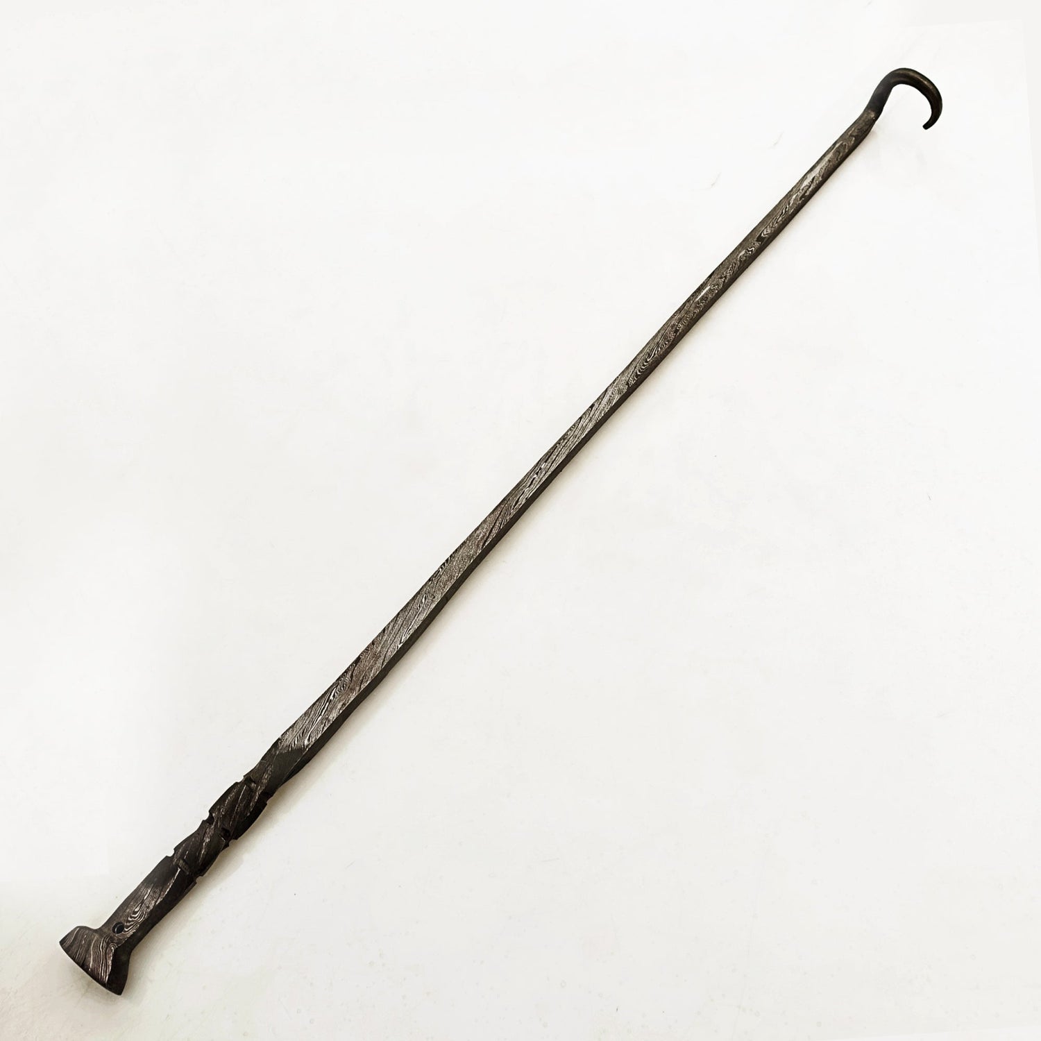 Damascus Steel pigtail meat flipper by Ruddock Bros El Paso Texas Ruddock Shirts 