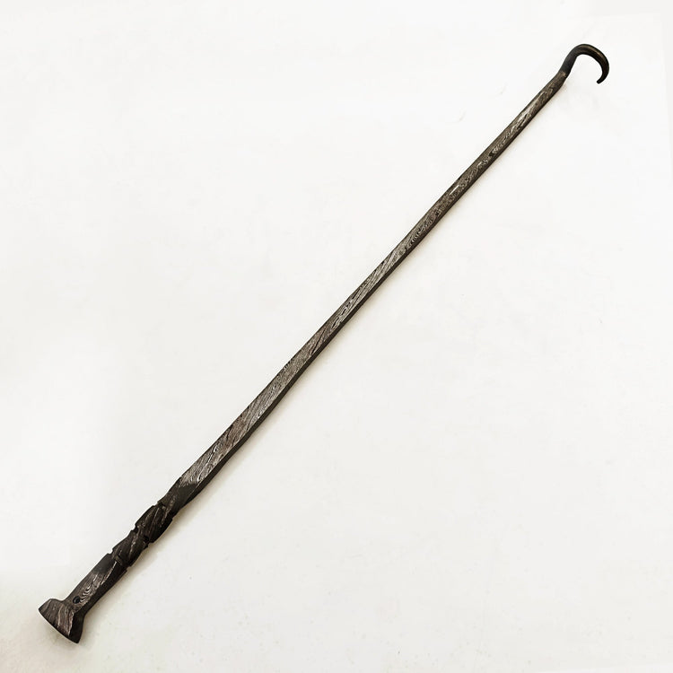 Damascus Steel pigtail meat flipper by Ruddock Bros El Paso Texas Ruddock Shirts 
