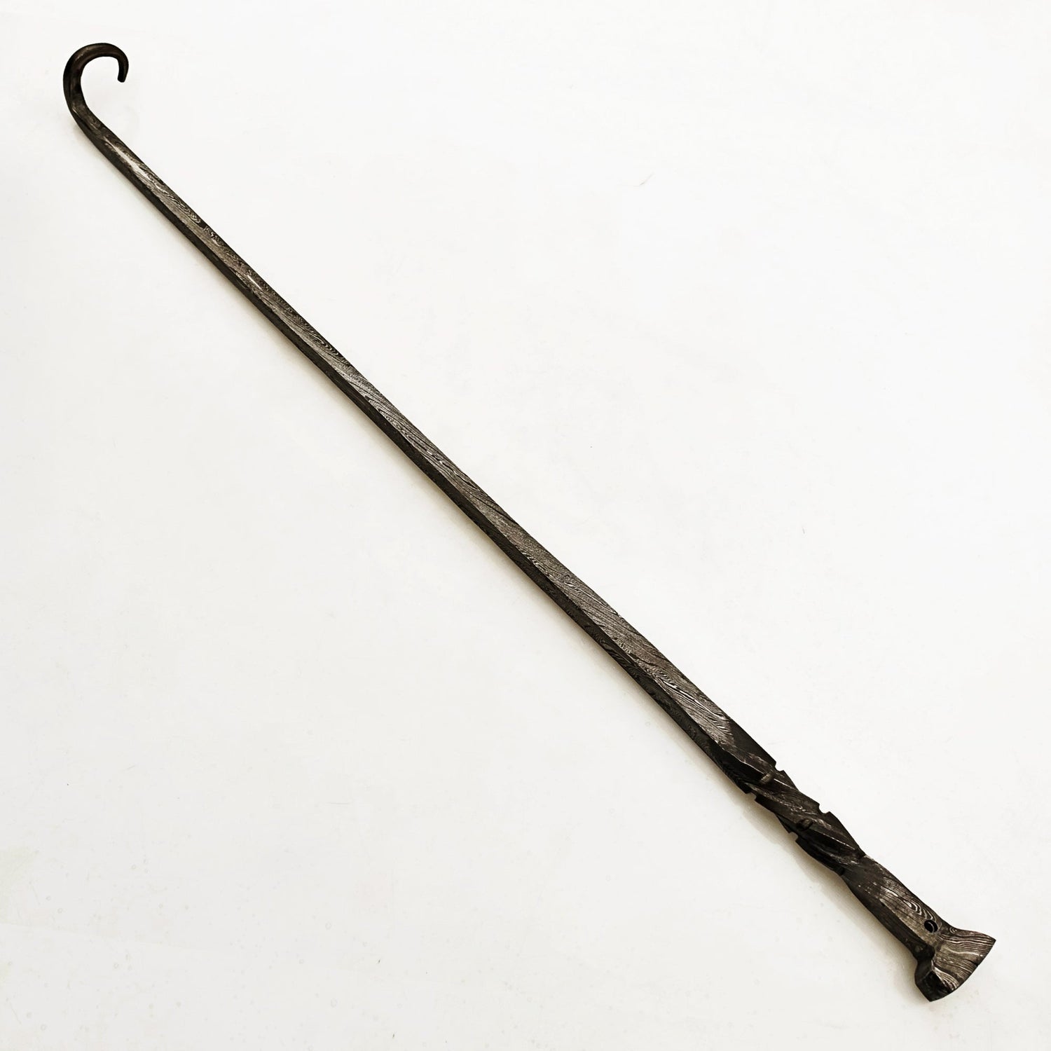 Damascus Steel pigtail meat flipper by Ruddock Bros El Paso Texas Ruddock Shirts 