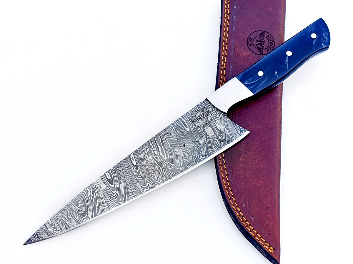 Black swirl resin - Damascus Steel - 12"