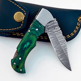 Sharp Damascus Steel Knife – Tactical Folding Utility Blade