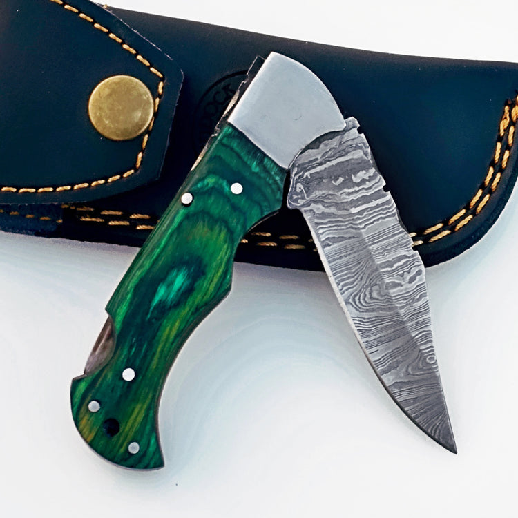 Sharp Damascus Steel Knife – Tactical Folding Utility Blade