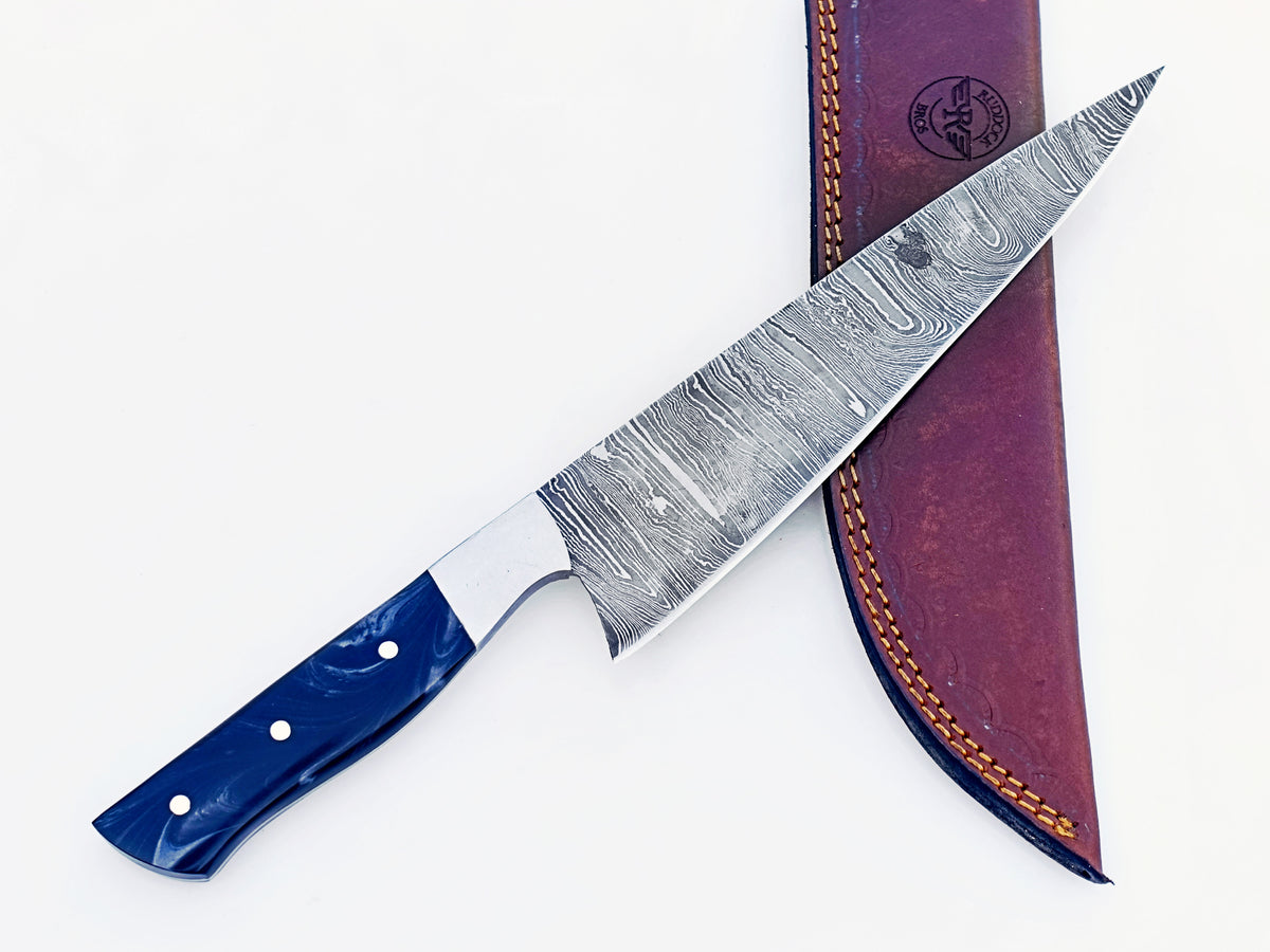 Black swirl resin - Damascus Steel - 12"