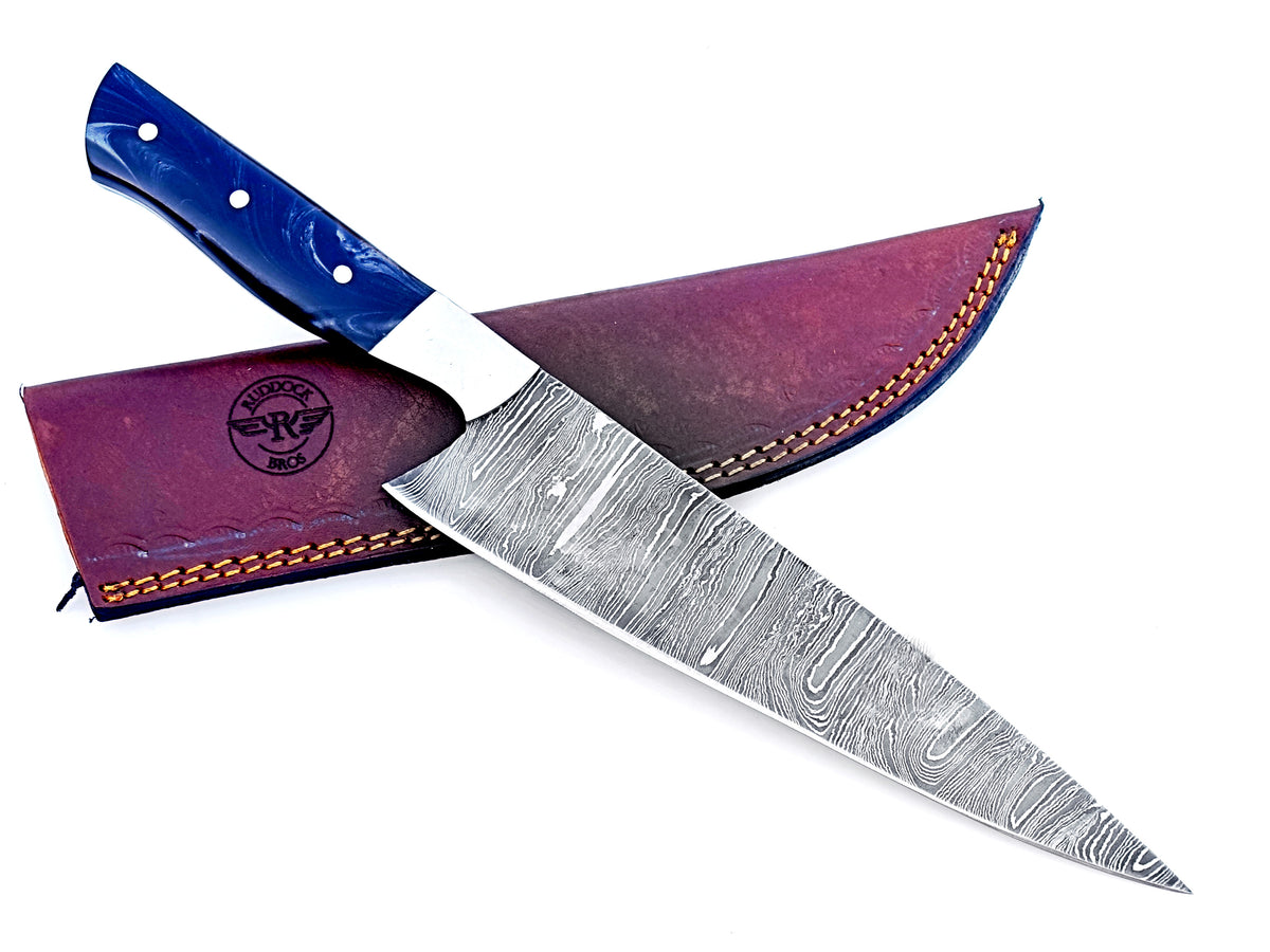 Black swirl resin - Damascus Steel - 12"