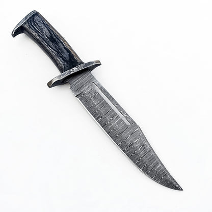 Privateer Survival Hunting Knife - Fixed Blade - Damascus Steel - 12"