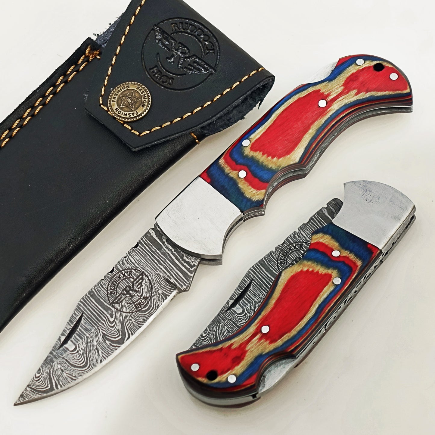 Subtle Patriot Folding Knife - Damascus Steel