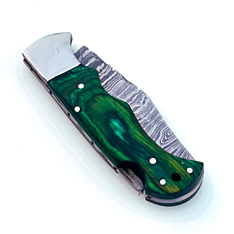 Sharp Damascus Steel Knife – Tactical Folding Utility Blade