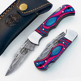 Folding Pocket Knife Damascus – Premium Sharp Steel Blade