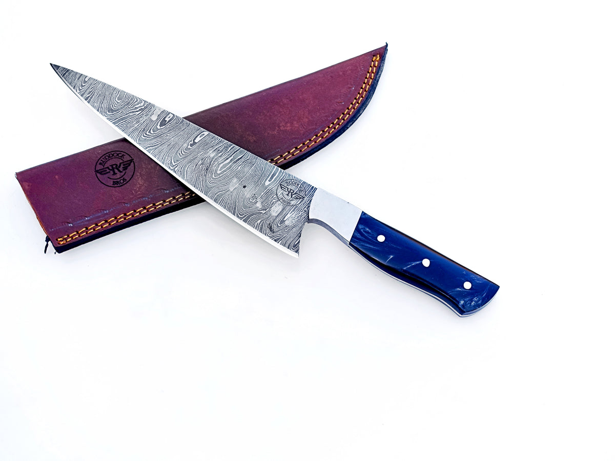 Black swirl resin - Damascus Steel - 12"