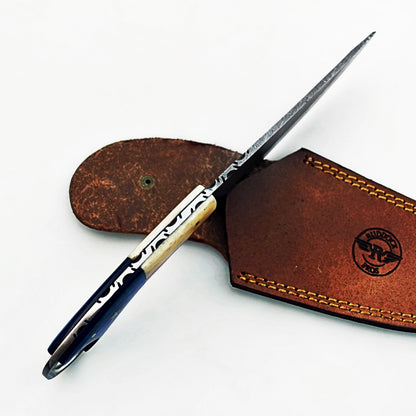 Lone Star  - Ring Handle Utility Knife - Damascus Steel