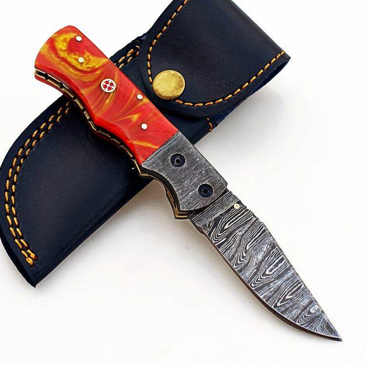 Sharp Damascus Steel Knife – Ultra-Edge EDC Pocket Knife