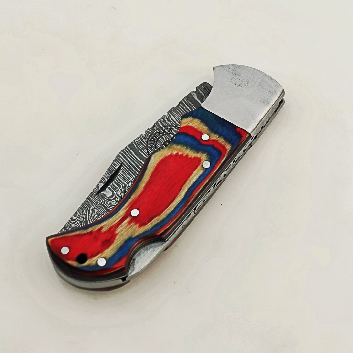 Subtle Patriot Folding Knife - Damascus Steel