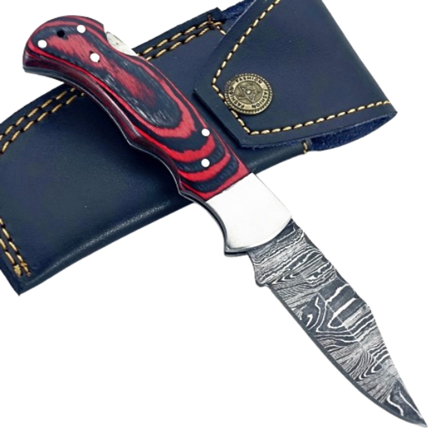 The Knight Folding Knife - Damascus Steel