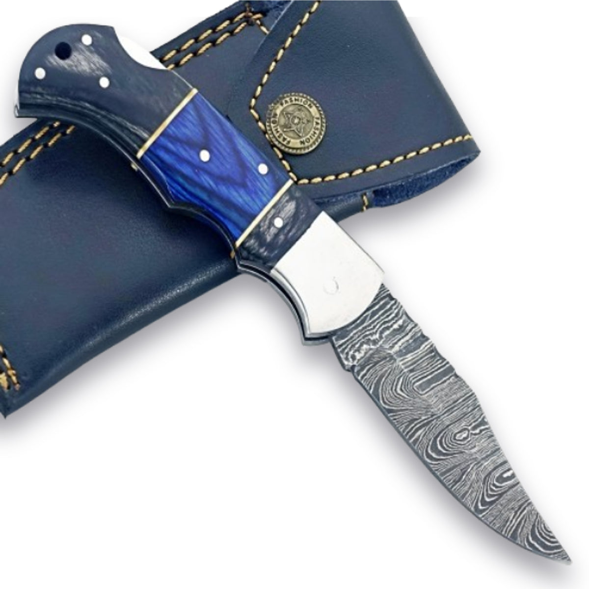 The Looker Folding Knife - Damascus Steel