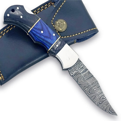 The Looker Folding Knife - Damascus Steel