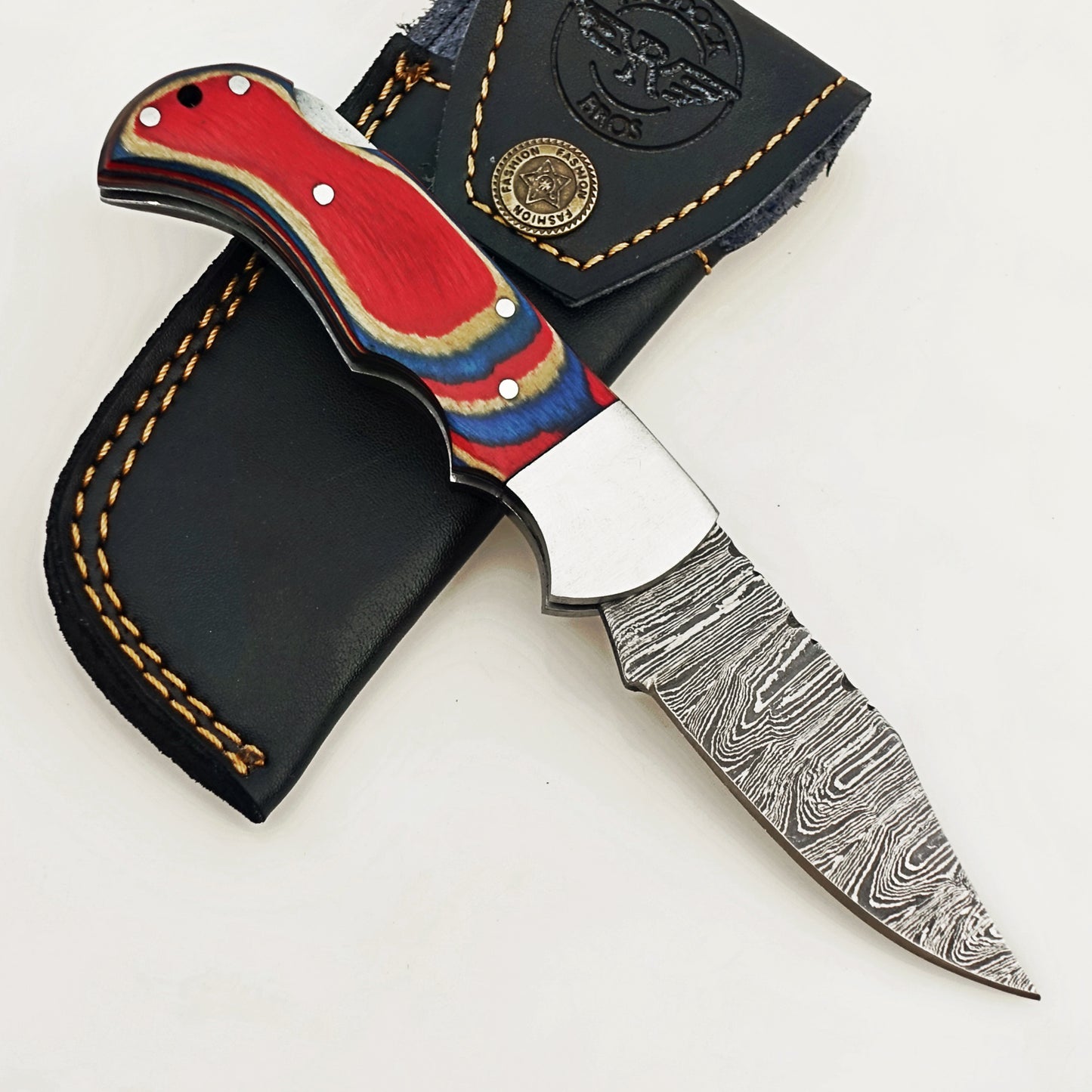 Subtle Patriot Folding Knife - Damascus Steel