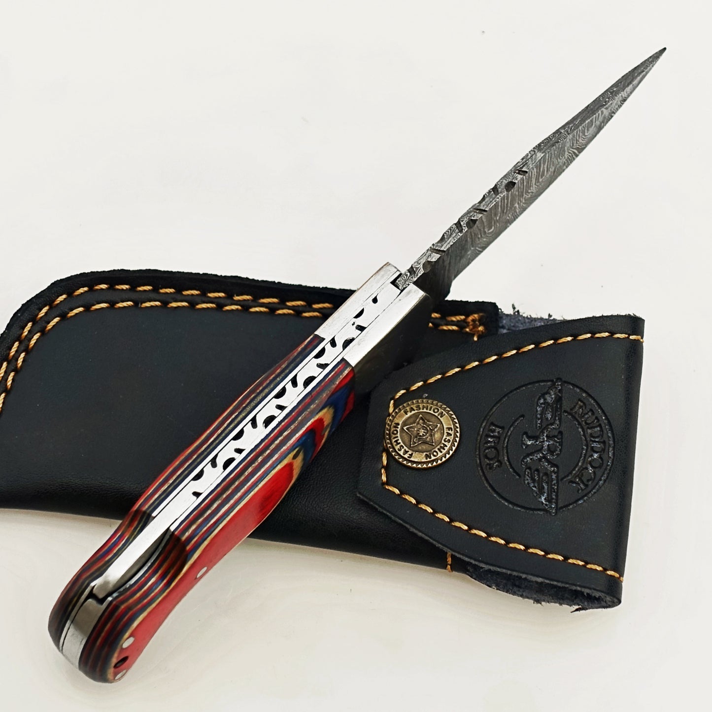 Subtle Patriot Folding Knife - Damascus Steel