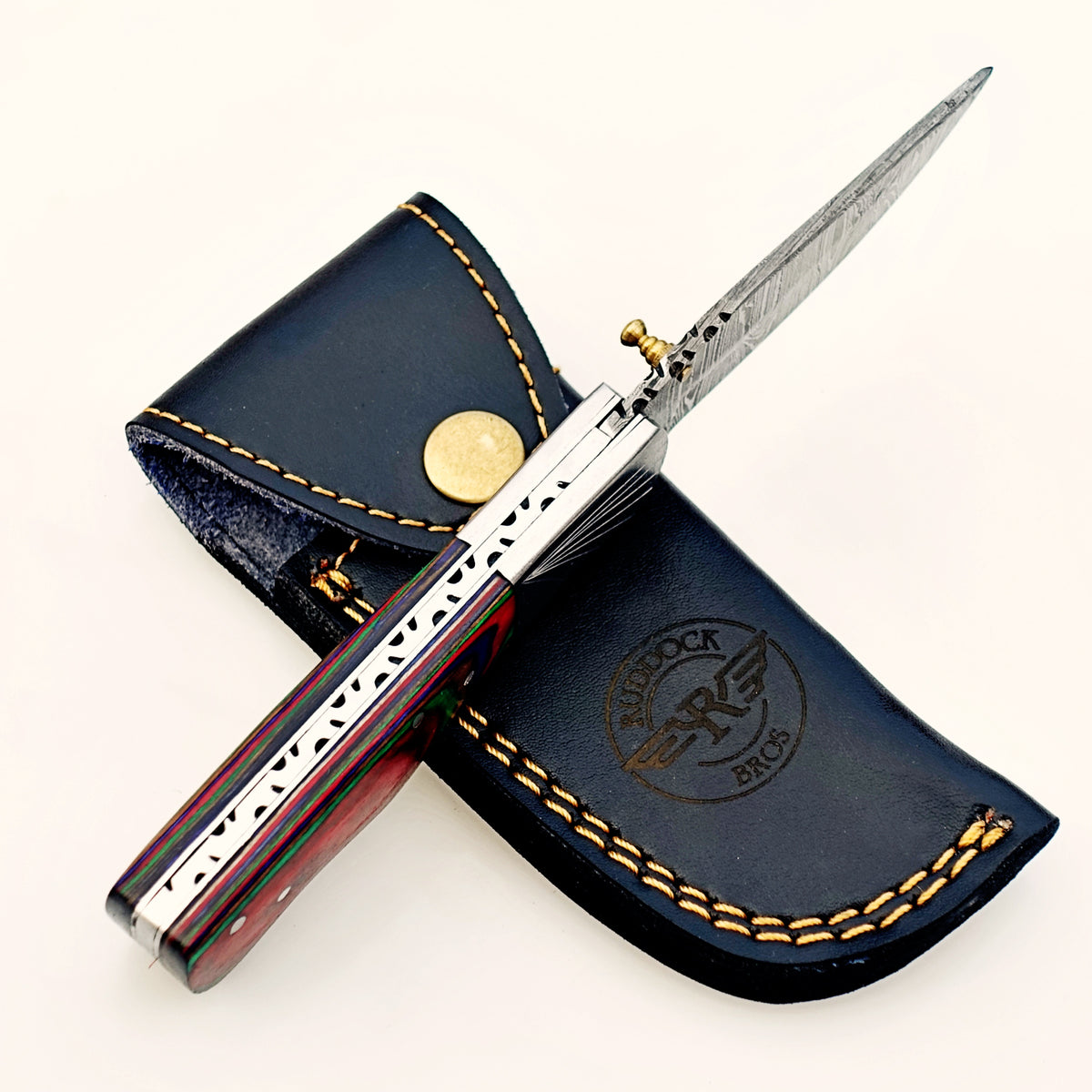Multi-Colored Folding Knife Damascus – Premium Sharp EDC Pocket Blades