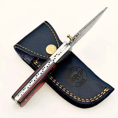 Multi-Colored Folding Knife Damascus – Premium Sharp EDC Pocket Blades