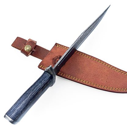 Privateer Survival Hunting Knife - Fixed Blade - Damascus Steel - 12"