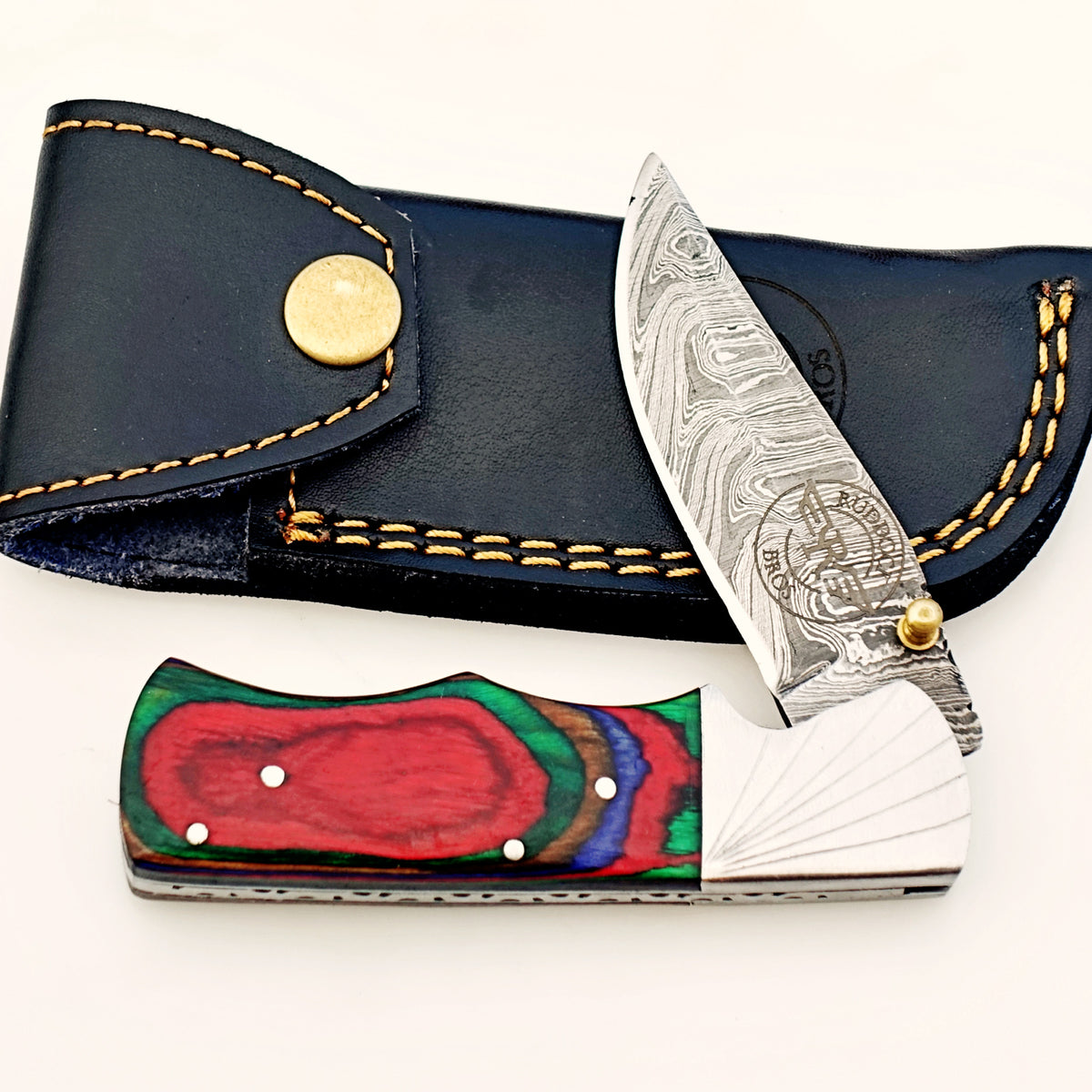 Multi-Colored Folding Knife Damascus – Premium Sharp EDC Pocket Blades