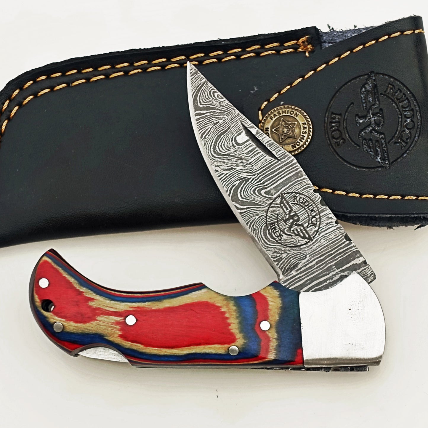 Subtle Patriot Folding Knife - Damascus Steel