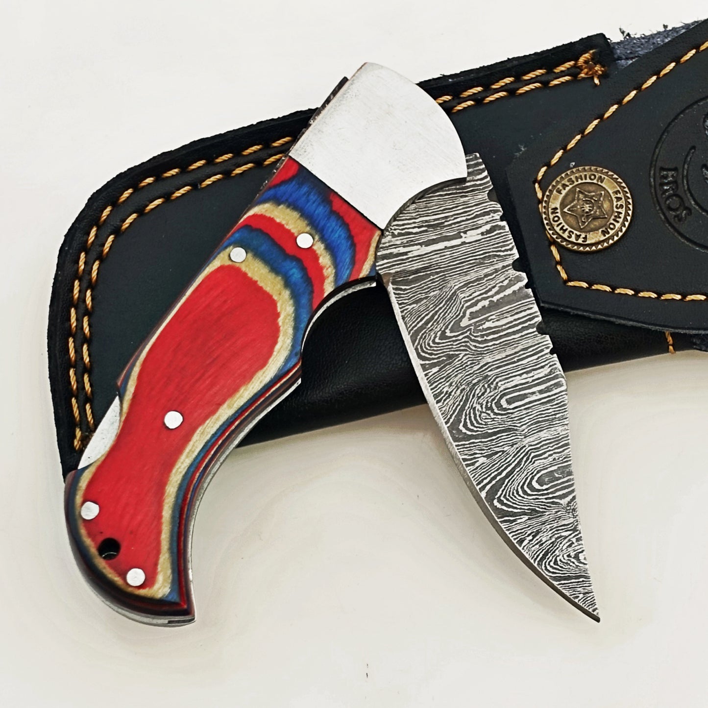 Subtle Patriot Folding Knife - Damascus Steel
