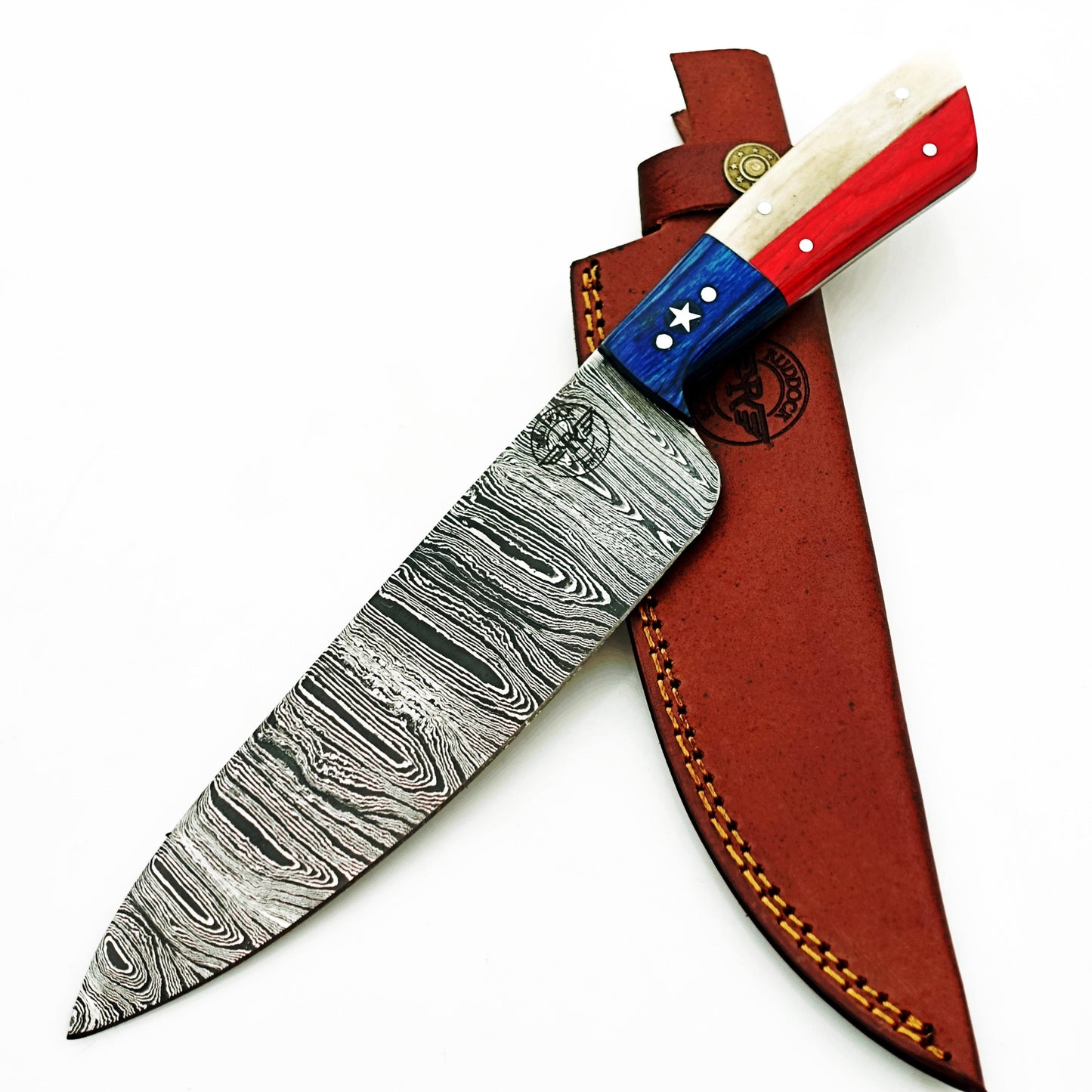 Lone Star Chef Knife - Damascus Steel - 12"