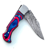 Folding Pocket Knife Damascus – Premium Sharp Steel Blade
