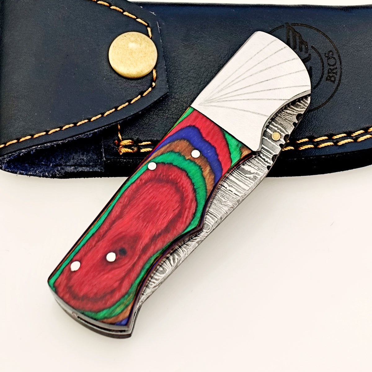 Multi-Colored Folding Knife Damascus – Premium Sharp EDC Pocket Blades