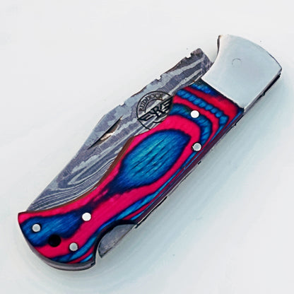Folding Pocket Knife Damascus – Premium Sharp Steel Blade
