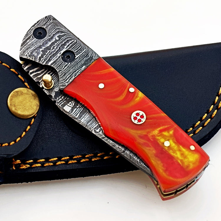 Sharp Damascus Steel Knife – Ultra-Edge EDC Pocket Knife