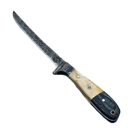 Blackwood Fillet Knife - 7" Blade - Damascus Steel