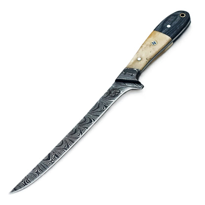 Blackwood Fillet Knife - 7" Blade - Damascus Steel