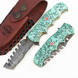 The Native Utility Folding Knife - Damascus Steel