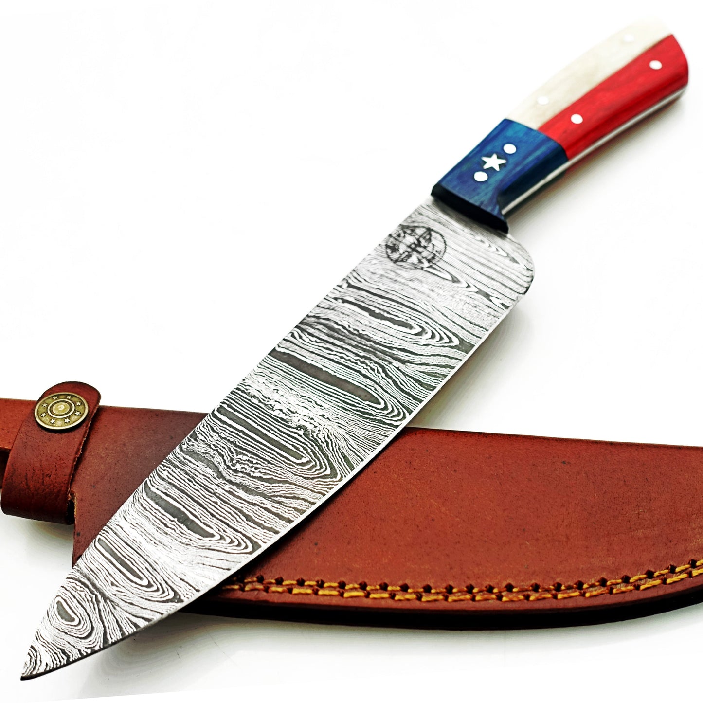 Lone Star Chef Knife - Damascus Steel - 12"