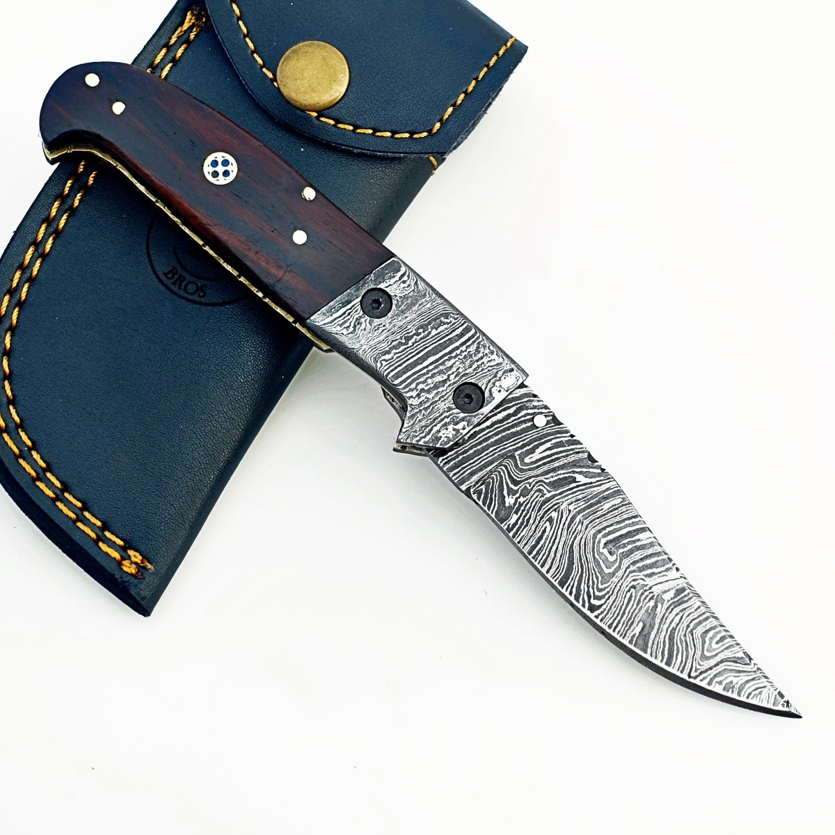 The Patron Folding Knife - Damascus Steel
