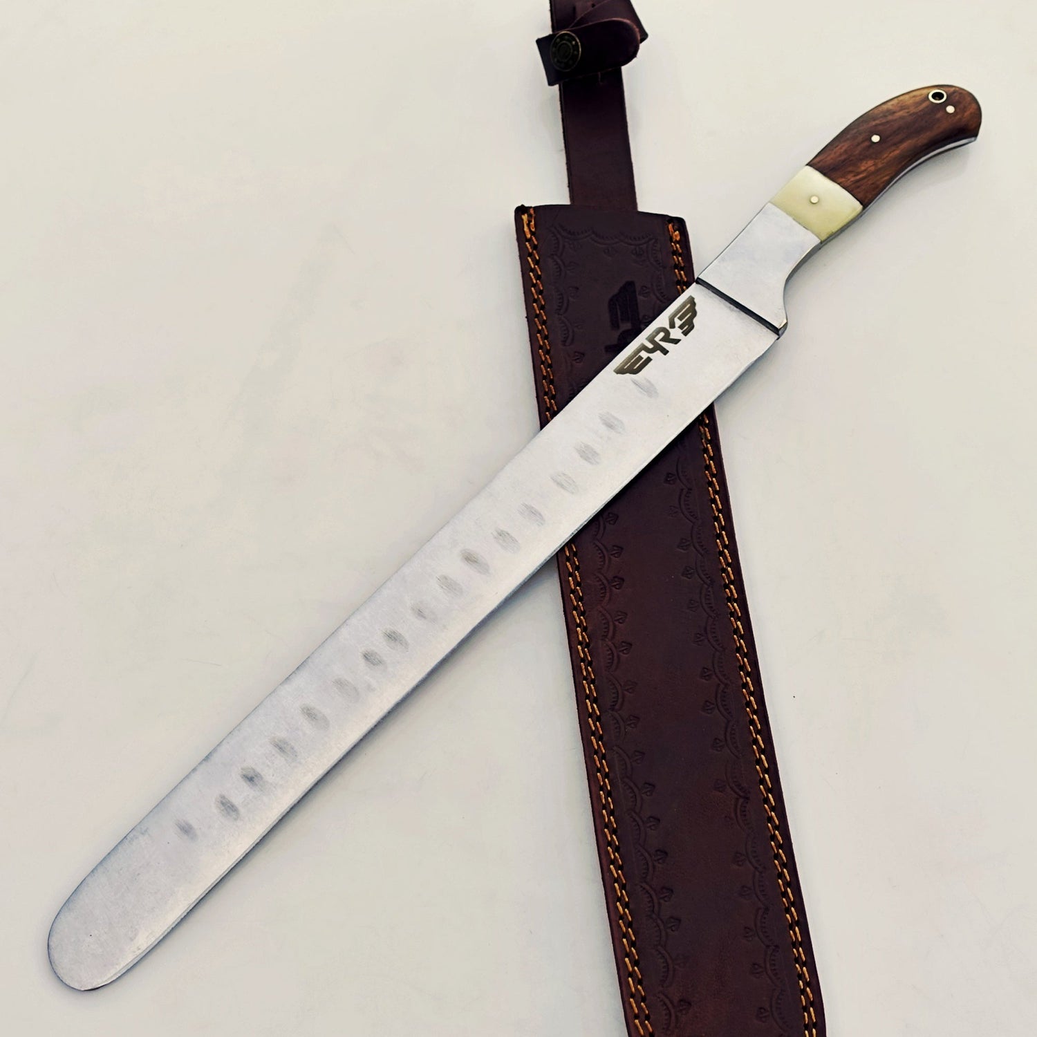 Ruddock Bros Brisket Knife with hardwood handle 19" overall Ruddock El Paso Texas